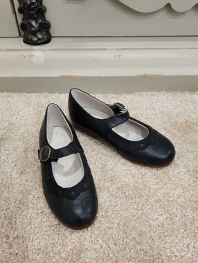 Patino Girls Leather Navy Mary Jane ShoesSize EU 26/US 9.5/10 NWOT Made In Spain